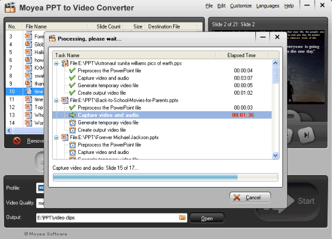 PowerPoint to Transformer Prime: Video parameters